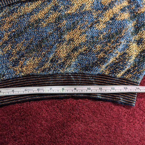 Emporio Armani Chenille Blue and Gold Sweater - Picture 8 of 9